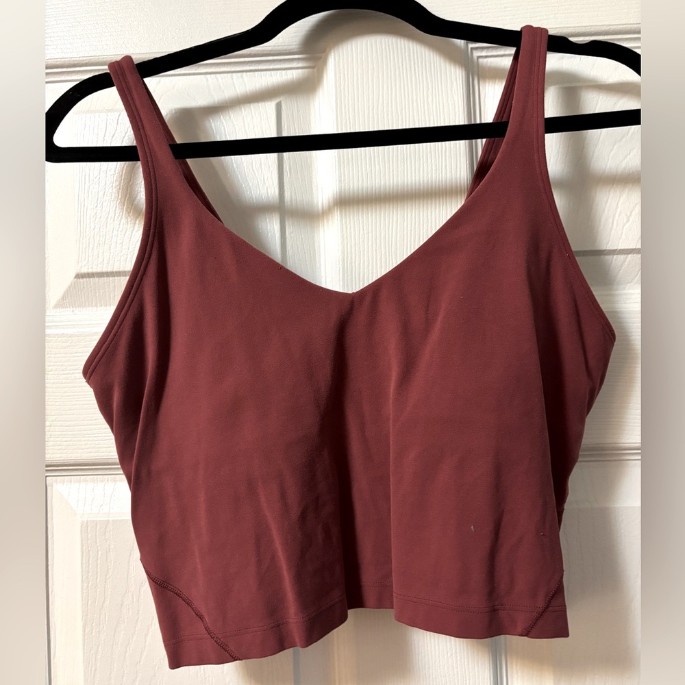Maroon Lululemon Align cropped tank top